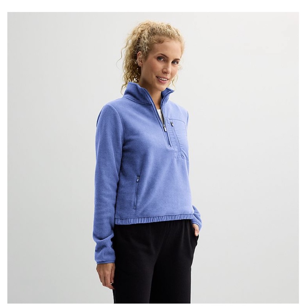 NWT Women’s Tek Gear mixed media micro fleece popover size XL